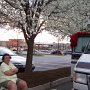 <p align="left">Dernier arrêt: au Walmart d'Hagerstown, la température est encore élevée, et le printemps est arrivé.